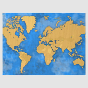 Mousseline papier tissu sur les continents