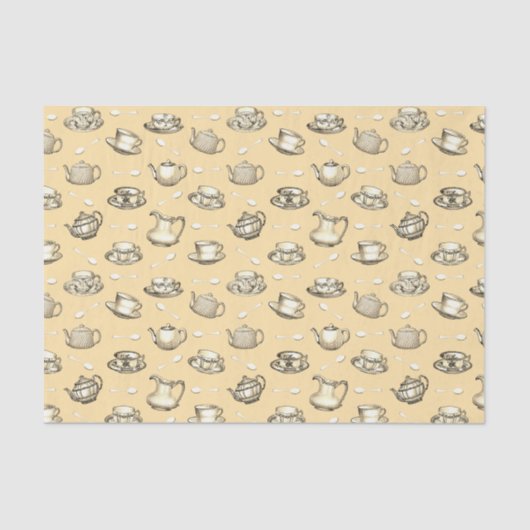 Mousseline Papier Tissu Tea Time (Recto)
