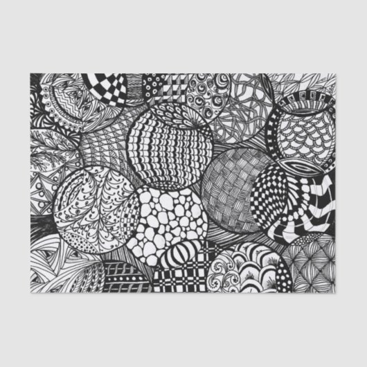 Mousseline Papier Tissu Tissus Tangled Designs (Recto)