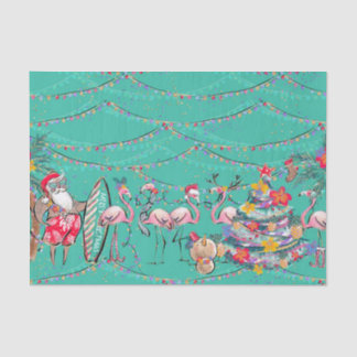 Mousseline Papier Tissu Tropical Holiday Christmas