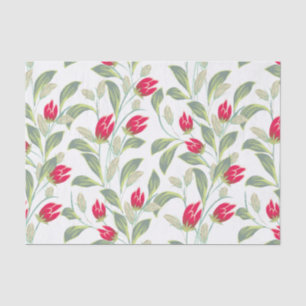 Mousseline Papier Tissu Tulipe Rouge
