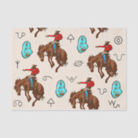 Papier Tissu Turquoise, Broncs et Marques