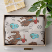 Mousseline Papier Tissu Turquoise, Broncs et Marques (Cadeau)