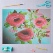 Mousseline Papier Tissu Turquoise et Rose Corail (Artisanat)