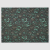 Mousseline Papier Tissu Turquoise Tourbillon (Recto)