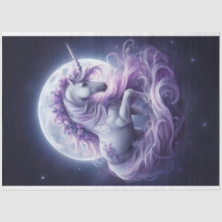 Mousseline Papier Tissu Unicorne Lunaire