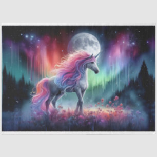 Mousseline Papier Tissu Unicorne Rainbow Meadow