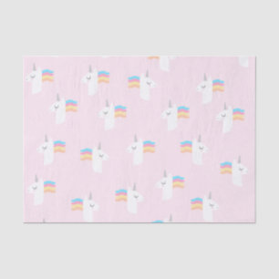 Mousseline Papier Tissu Unicorne Rose