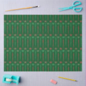 Mousseline Papier Tissu Vert Icicules Mid Mod (Artisanat)