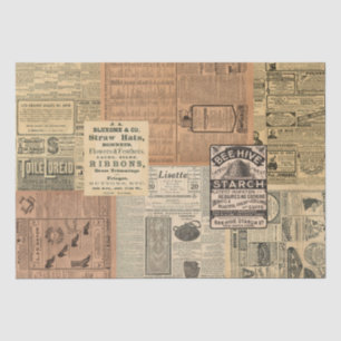 Mousseline Papier Tissu Vintage Ad Collage
