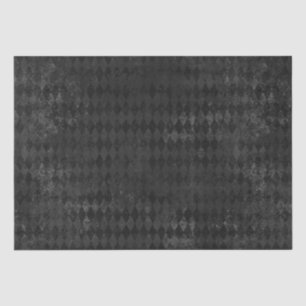 Mousseline Papier Tissu vintage Arlequin Noir