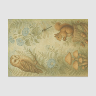 Mousseline Papier Tissu Vintage Auberge Boisée – Découpage