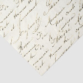 Mousseline Papier Tissu Vintage Script français (Détail)