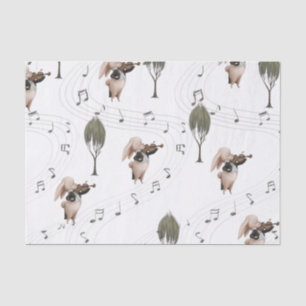 Mousseline Papier Tissu Violoniste Bunny