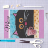 Mousseline Papier Tissu Whimsical Chat Noir (Artisanat)