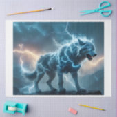 Mousseline Papier Tissu Wolf Lightning (Artisanat)