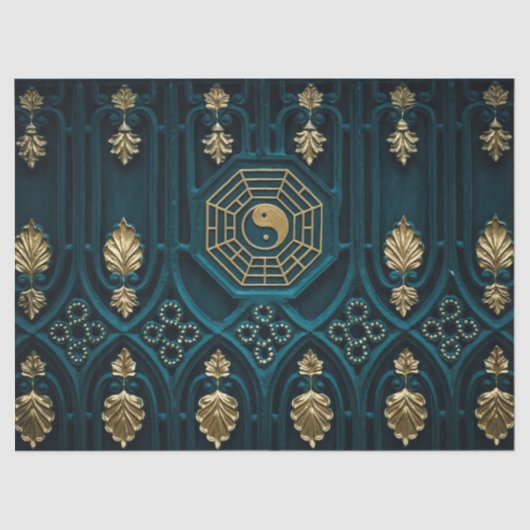 Mousseline papier tissu yin yang (Recto)