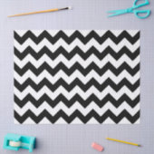 Mousseline Papier Tissu Zigzag noir et blanc (Artisanat)