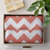 Mousseline Papier Tissu Zigzag orange et blanc (Cadeau)