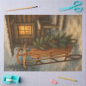 Mousseline Papier Tissue Découpage Cabane de Noël Rustique d' (Artisanat)