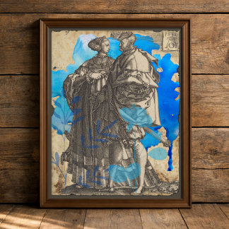 Mousseline Papier Tissue Découpage Couple Médiéval Vintage Bl