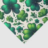 Mousseline Papier tissue pour cadeau de la Saint-Patrick Trèf (Détail)