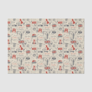 Mousseline Papier Tissue vintage Londres
