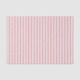 Mousseline Papier tissulaire Chevron - Rouge foncé sur blanc