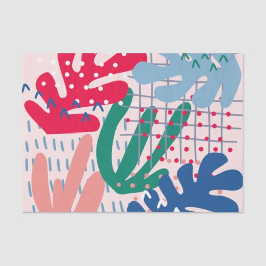 Mousseline Papier Tissus Abstrait rose (Recto)