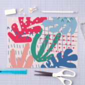 Mousseline Papier Tissus Abstrait rose (Artisanat)