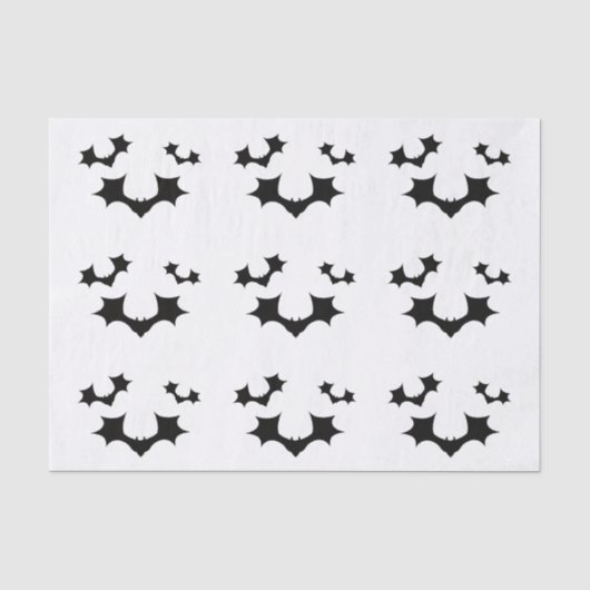 Mousseline Papier Tissus Black Bats (Recto)