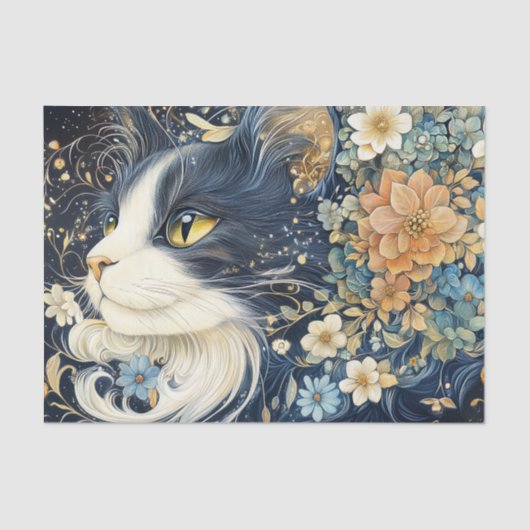 Mousseline Papier Tissus Cat (Recto)