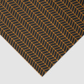 Mousseline Papier tissus Chevron - Orange sur noir (Détail)