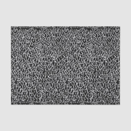 Mousseline Papier Tissus de chats noirs (Recto)