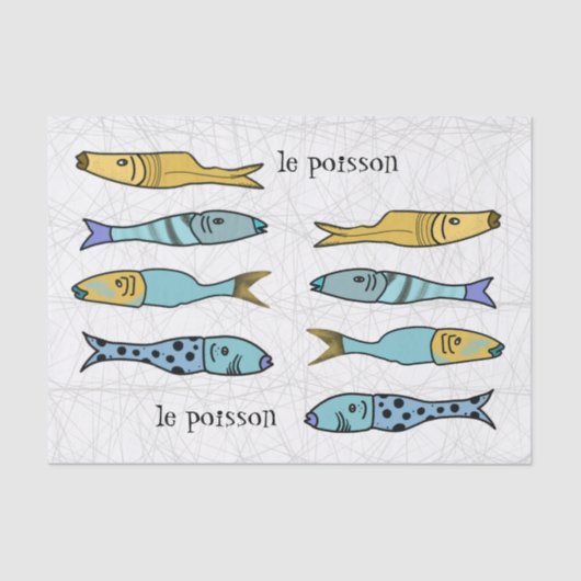 Mousseline Papier Tissus de poisson français (Recto)