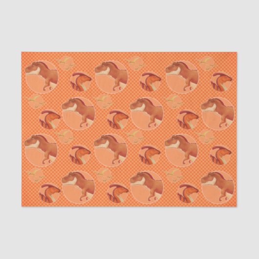 Mousseline Papier Tissus Dino (Recto)