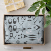 Mousseline Papier Tissus Moderne Du Milieu Du Siècle Bleu (Cadeau)