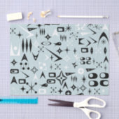 Mousseline Papier Tissus Moderne Du Milieu Du Siècle Bleu (Artisanat)