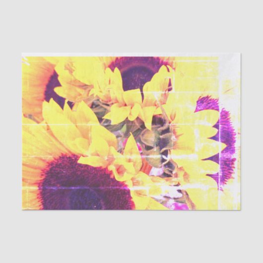 Mousseline Papier Tissus Sunflower (Recto)