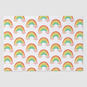 Mousseline Papier vintage Coupé Arc-En-Ciel Et Nuages