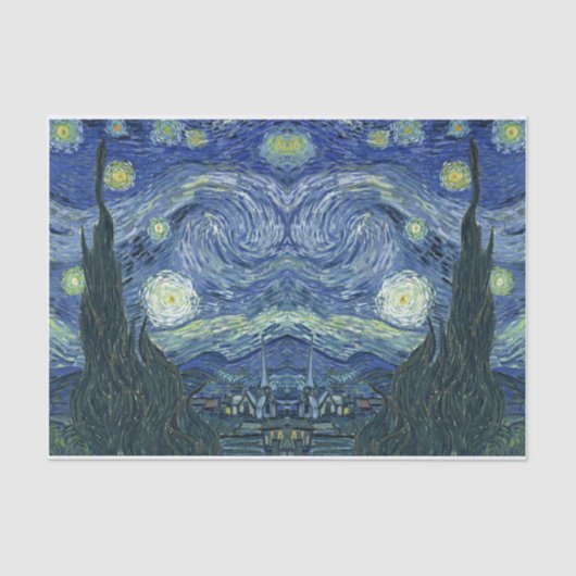 Mousseline Papier vintage Starry Night Decoupage (Recto)