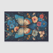 Mousseline Papillon en fleurs 1 Papier de découpage (Recto)