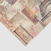 Mousseline Paris Tour Eiffel Papier Tissu Découpage Rétro (Détail)