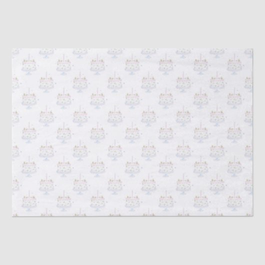 Mousseline Pastel Birthday Cake Wrapper Papier (Recto)