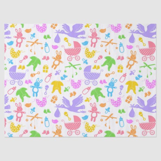 Mousseline Pastel coloré Papier Tissu Bébé (Recto)