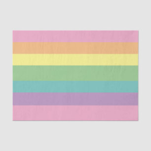Mousseline Pastel Rainbow Stripe Papier Tissu