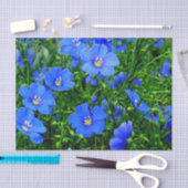 Mousseline Patch de Fleurs en lin bleu-TISSUE PAPIER WRAP (Artisanat)
