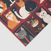 Mousseline patchwork chats papier tissu art IA (Détail)