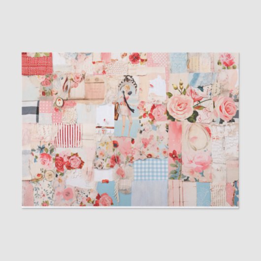 Mousseline Patchwork Shabby Chic Tissu Papier (Recto)