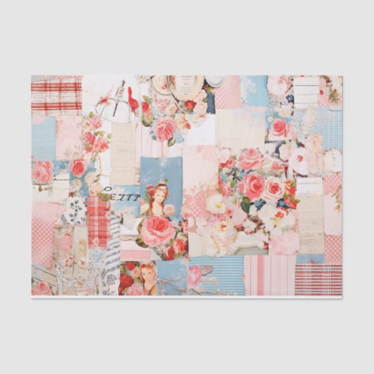 Mousseline Patchwork Shabby Chic Tissu Papier (Recto)